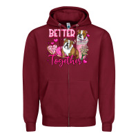 Burgundy Be Mine Valentine Dog Zipper Hoodie - CowhideDigitalArt