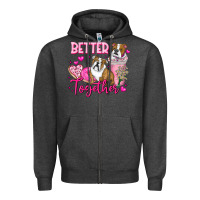 Charcoal Heather Be Mine Valentine Dog Zipper Hoodie - CowhideDigitalArt