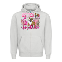 Dove Grey Be Mine Valentine Dog Zipper Hoodie - CowhideDigitalArt