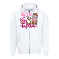 White Be Mine Valentine Dog Zipper Hoodie - CowhideDigitalArt