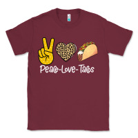 Burgundy Peace Love Tacos Classic Tee - Bettercallsaul