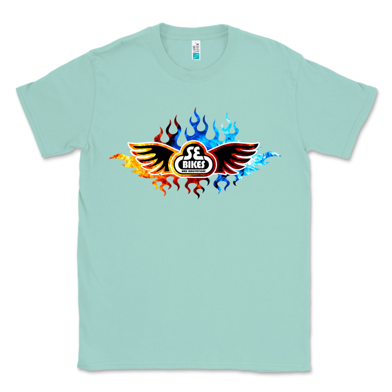 Se Bikes Bmx Bicycle On Fire Sport Blue Red Classic Tee by lanVoArt | Teevron