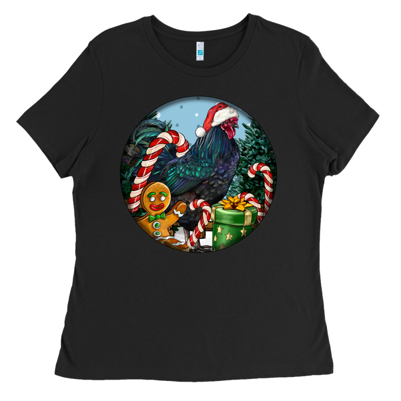 Jersey Giant Rooster Christmas Ladies Tee by LillyAllenDesigns | Teevron