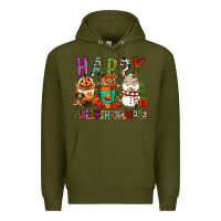 Army Green Happy hallothankmas coffee cups Premium Hoodie - FaDigitalArtStudio