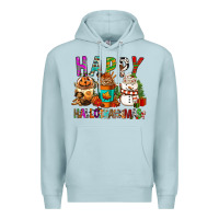 Blue Mist Happy hallothankmas coffee cups Premium Hoodie - FaDigitalArtStudio