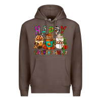 Coffee Happy hallothankmas coffee cups Premium Hoodie - FaDigitalArtStudio