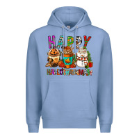 Colony Blue Happy hallothankmas coffee cups Premium Hoodie - FaDigitalArtStudio