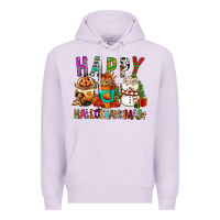 Lilac Happy hallothankmas coffee cups Premium Hoodie - FaDigitalArtStudio