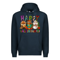 Navy Happy hallothankmas coffee cups Premium Hoodie - FaDigitalArtStudio