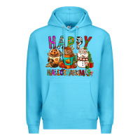 Ocean Blue Happy hallothankmas coffee cups Premium Hoodie - FaDigitalArtStudio