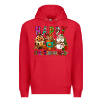Red Happy hallothankmas coffee cups Premium Hoodie - FaDigitalArtStudio