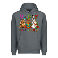 Rock Happy hallothankmas coffee cups Premium Hoodie - FaDigitalArtStudio