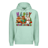 Seafoam Happy hallothankmas coffee cups Premium Hoodie - FaDigitalArtStudio