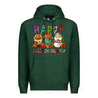 Sports Green Happy hallothankmas coffee cups Premium Hoodie - FaDigitalArtStudio