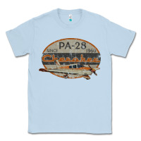 Dusty Blue piper cherokee pa 28 retro vintage design Classic Tee - lanVoArt