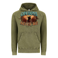 Vintage Olive Cowboys never die Vintage Hoodie - HowdyJamesFarm
