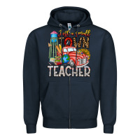 Navy Just a Small Town Teacher Zipper Hoodie - CowhideDigitalArt
