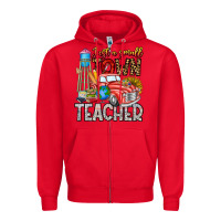Red Just a Small Town Teacher Zipper Hoodie - CowhideDigitalArt