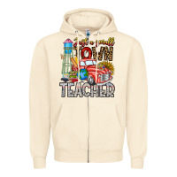 Sandshell Just a Small Town Teacher Zipper Hoodie - CowhideDigitalArt