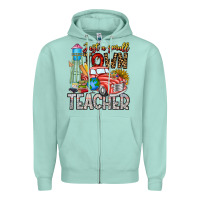 Seafoam Just a Small Town Teacher Zipper Hoodie - CowhideDigitalArt