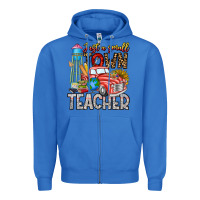 True Royal Just a Small Town Teacher Zipper Hoodie - CowhideDigitalArt