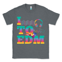 Charcoal Heather i listen to edm rainbow letters dj music gift Classic Tee - lanVoArt