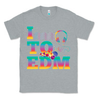 Heather Grey i listen to edm rainbow letters dj music gift Classic Tee - lanVoArt