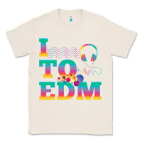 Natural i listen to edm rainbow letters dj music gift Classic Tee - lanVoArt
