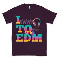 Plum i listen to edm rainbow letters dj music gift Classic Tee - lanVoArt