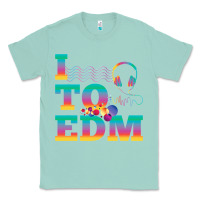 Seafoam i listen to edm rainbow letters dj music gift Classic Tee - lanVoArt