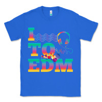 True Royal i listen to edm rainbow letters dj music gift Classic Tee - lanVoArt