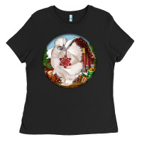 Black silkie chicken christmas Ladies Tee - LillyAllenDesigns