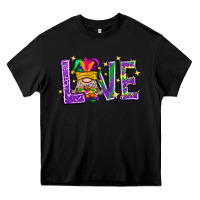 Black Mardi Gras Love With Gnome Heavy Core Tee - BundleAndBundleShop