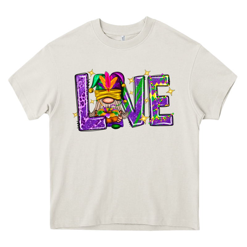 Mardi Gras Love With Gnome Heavy Core Tee by BundleAndBundleShop | Teevron