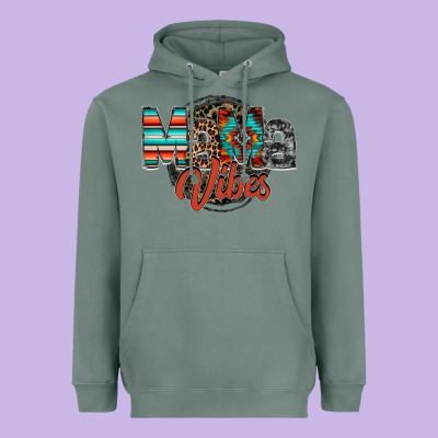 Mama Vibes Heavyweight Hoodie Designed By Racoondesign