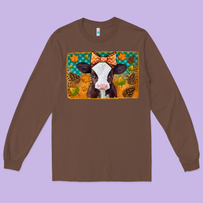 Autumn Baby Cow Long Sleeve Tee Designed By Jasminsmagicworld