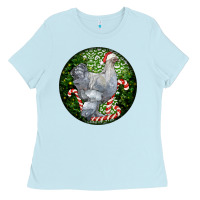 Baby Blue brahma chicken christmas Ladies Tee - LillyAllenDesigns