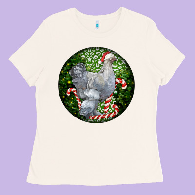 Brahma Chicken Christmas Ladies Tee Designed By Lillyallendesigns