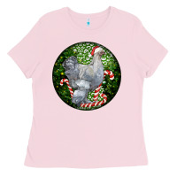 Bubblegum Pink brahma chicken christmas Ladies Tee - LillyAllenDesigns