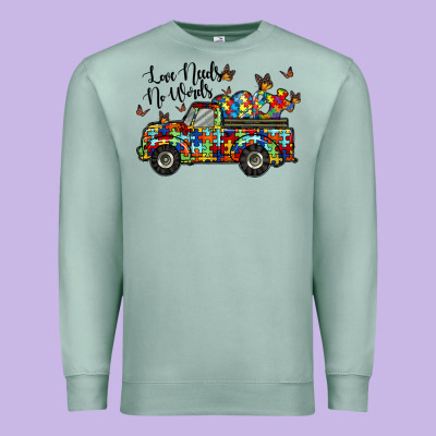 Love Needs No Words Premium Sweatshirt Designed By Racoondesign
