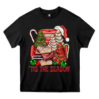 Black Tis The Season Christmas Cakes Truck Heavy Core Tee - BundleAndBundleShop