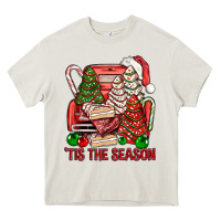 Cream Tis The Season Christmas Cakes Truck Heavy Core Tee - BundleAndBundleShop
