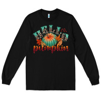 Black hello pumpkin Long Sleeve Tee - CowGirlArtShop