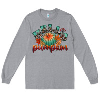 Heather Grey hello pumpkin Long Sleeve Tee - CowGirlArtShop