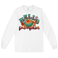 White hello pumpkin Long Sleeve Tee - CowGirlArtShop
