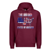 Burgundy the divided states of america political humor usa map t shirt Premium Hoodie - lanVoArt