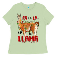 Matcha christmas llama Ladies Tee - LillyAllenDesigns