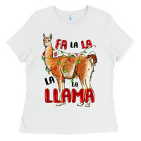 White christmas llama Ladies Tee - LillyAllenDesigns
