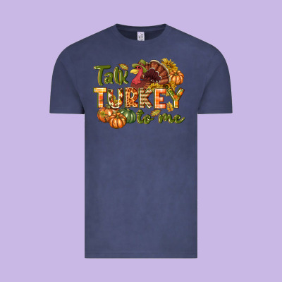 Talk Turkey To Me Thanksgiving P Vintage Tee Designed By Nancycooperartshop