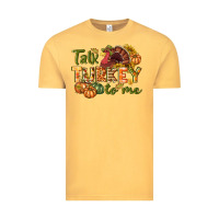 Vintage Mustard Talk turkey to me Thanksgiving p Vintage Tee - NancyCooperArtShop